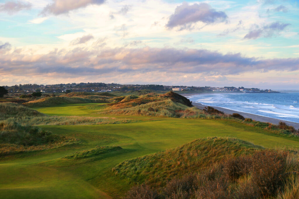 Fairway at Portmarnock Golf Club with ocean view