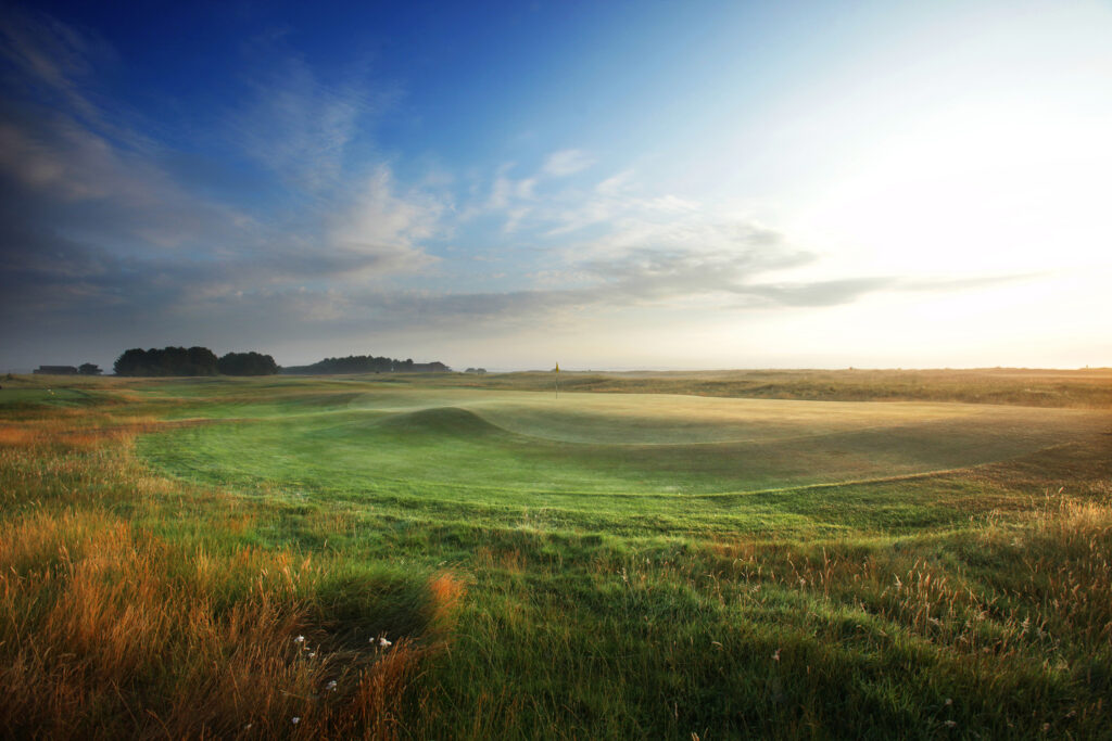 Hole with red flag at Prince's Golf Club