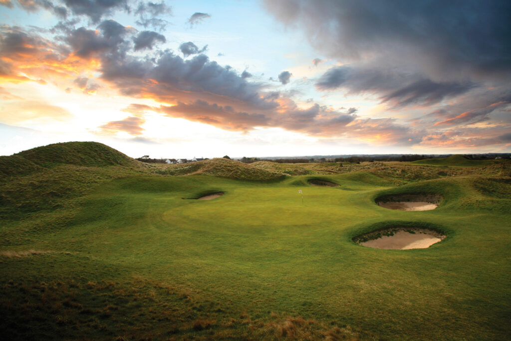 Hole with bunkers at Royal St George's Golf Club