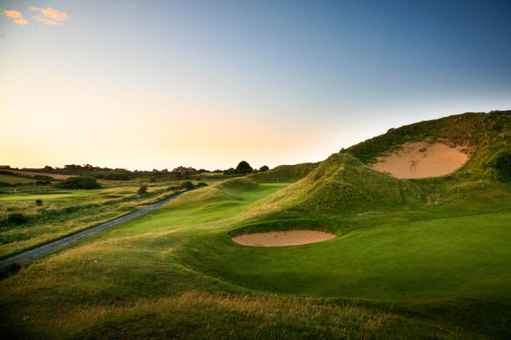 Bunkers on fairway at St Enodoc Golf Club - Church Course