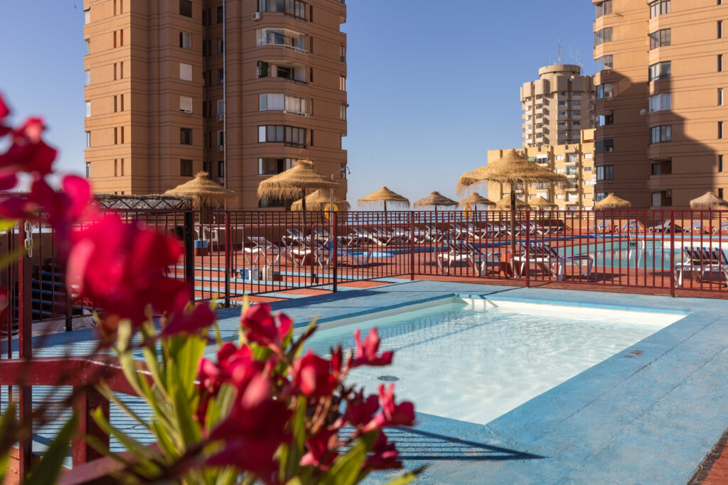 Outdoor pool at Las Palmeras