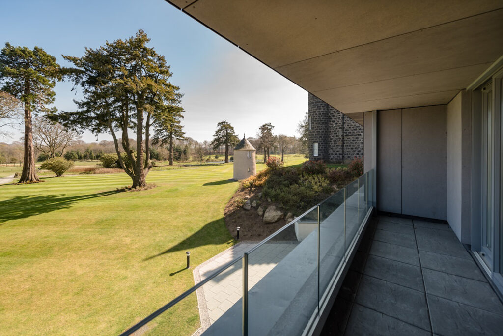 Balcony at Meldrum House Country Hotel & Golf Course with view of golf course