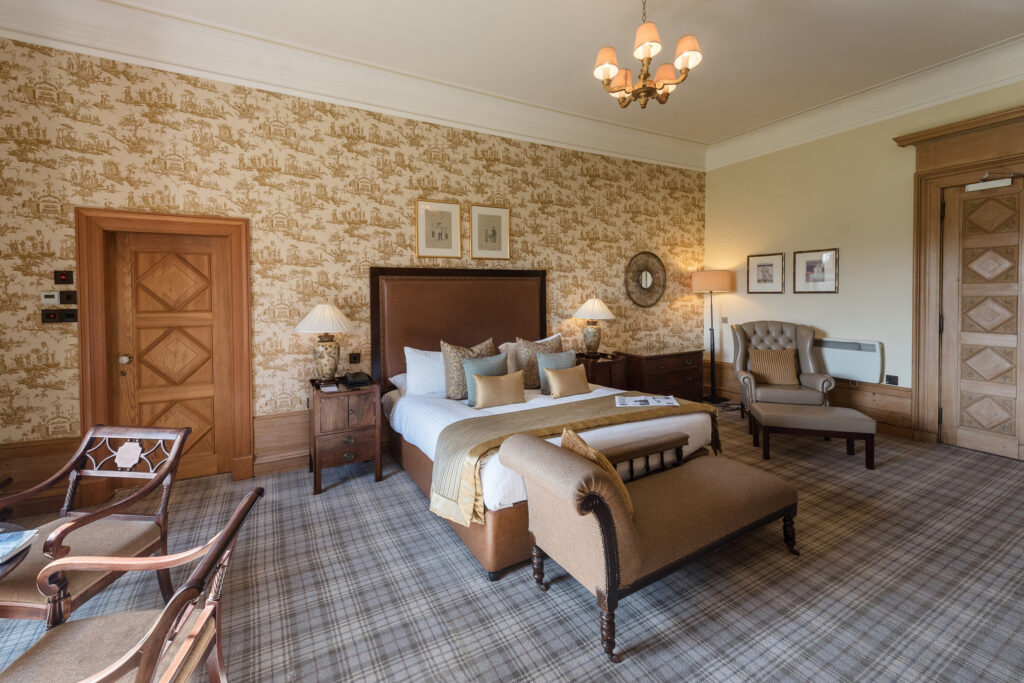 Double bed accommodation at Meldrum House Country Hotel & Golf Course