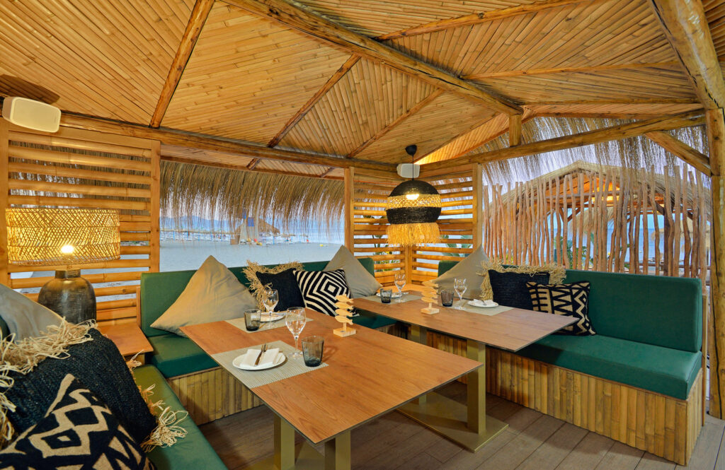 Outdoor hut dining at Melia Costa Del Sol