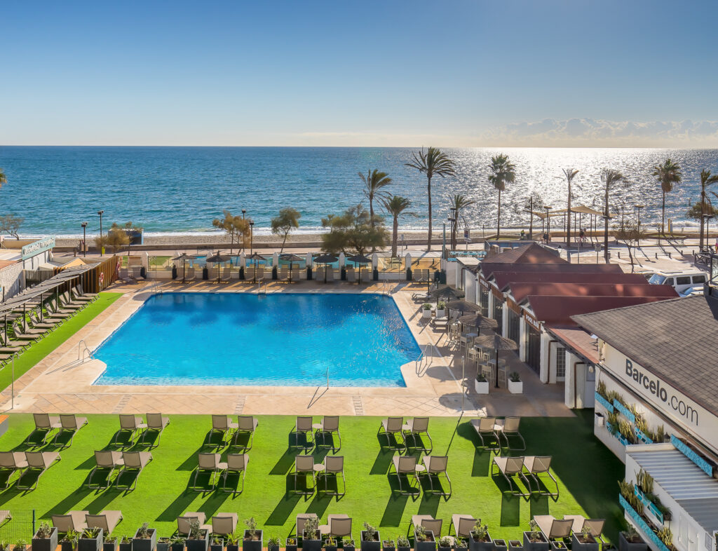 Aerial view of outdoor pool at Occidental Fuengirola