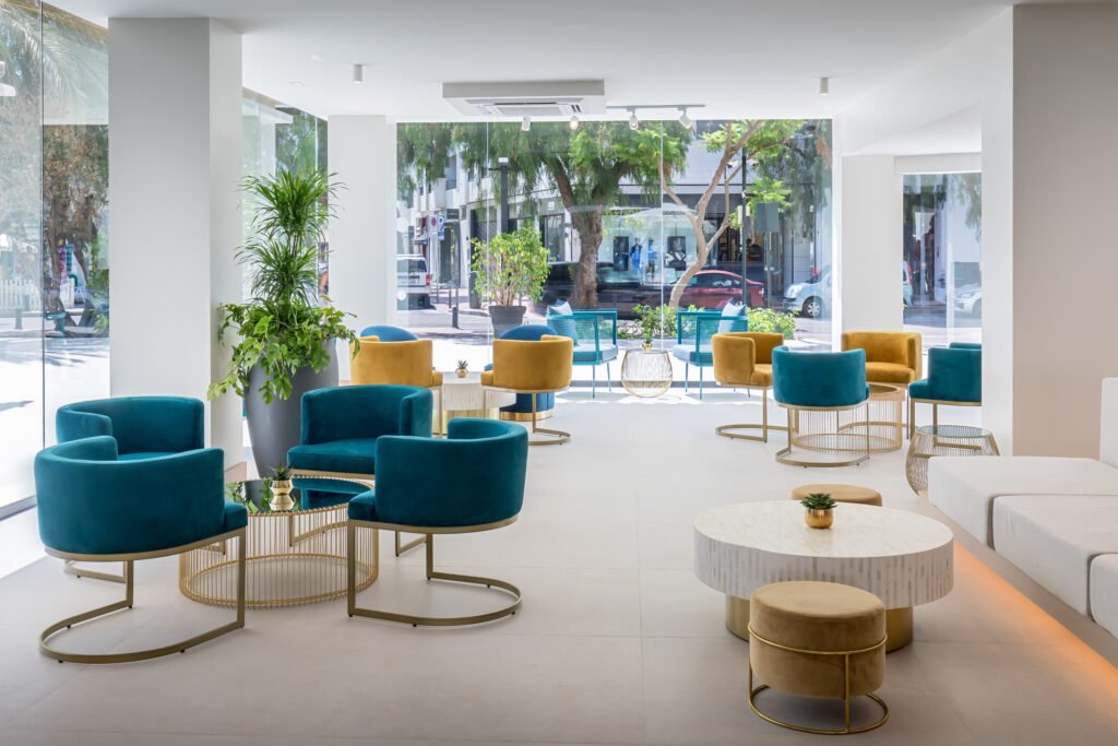 Indoor seating at Occidental Puerto Banus