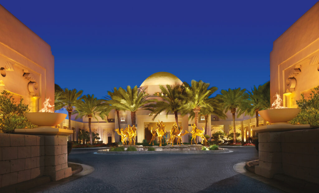 Exterior of One & Only Royal Mirage Dubai Jumeirah at night