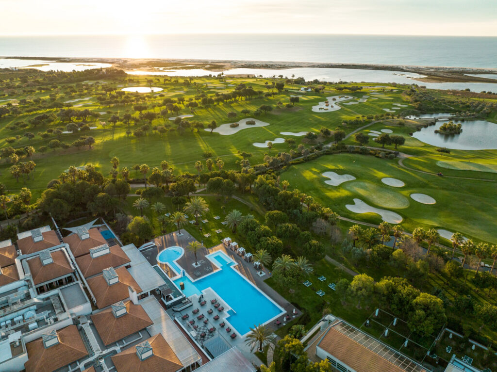 Birdseye vie of hotel and golf at Robinson Club Quinta da Ria