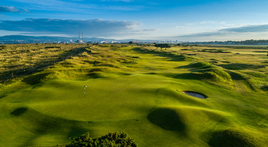 Hole with bunker at Royal Dublin Golf Club