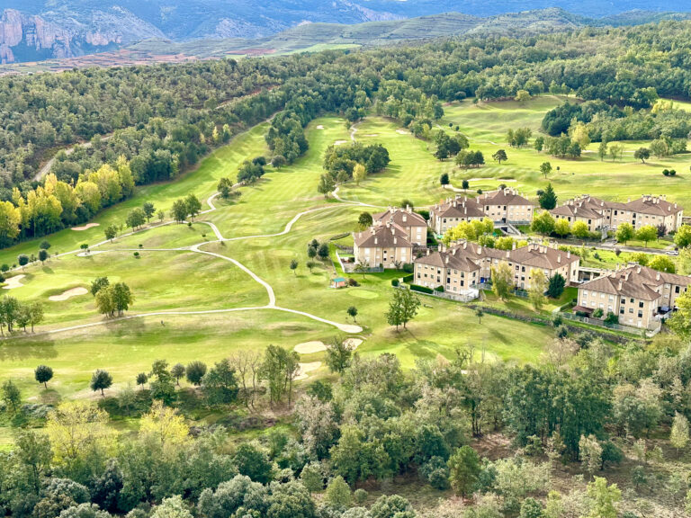 aerial view of sojuela golf course in rioja region