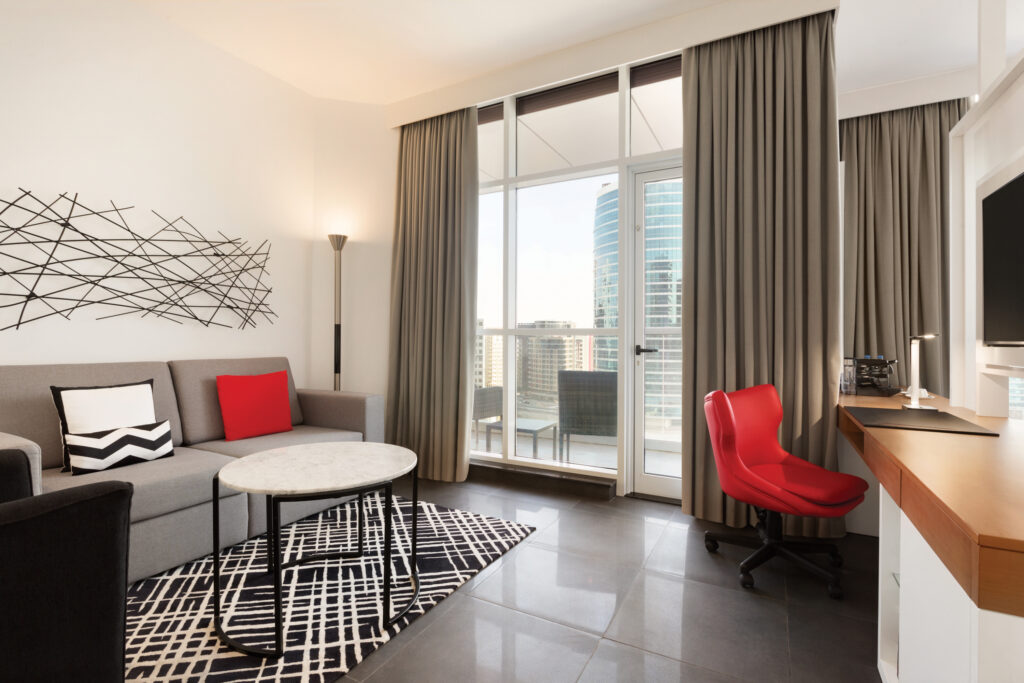 Accommodation living area at TRYP by Wyndham Dubai