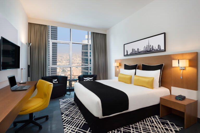 Double bed accommodation at TRYP by Wyndham Dubai