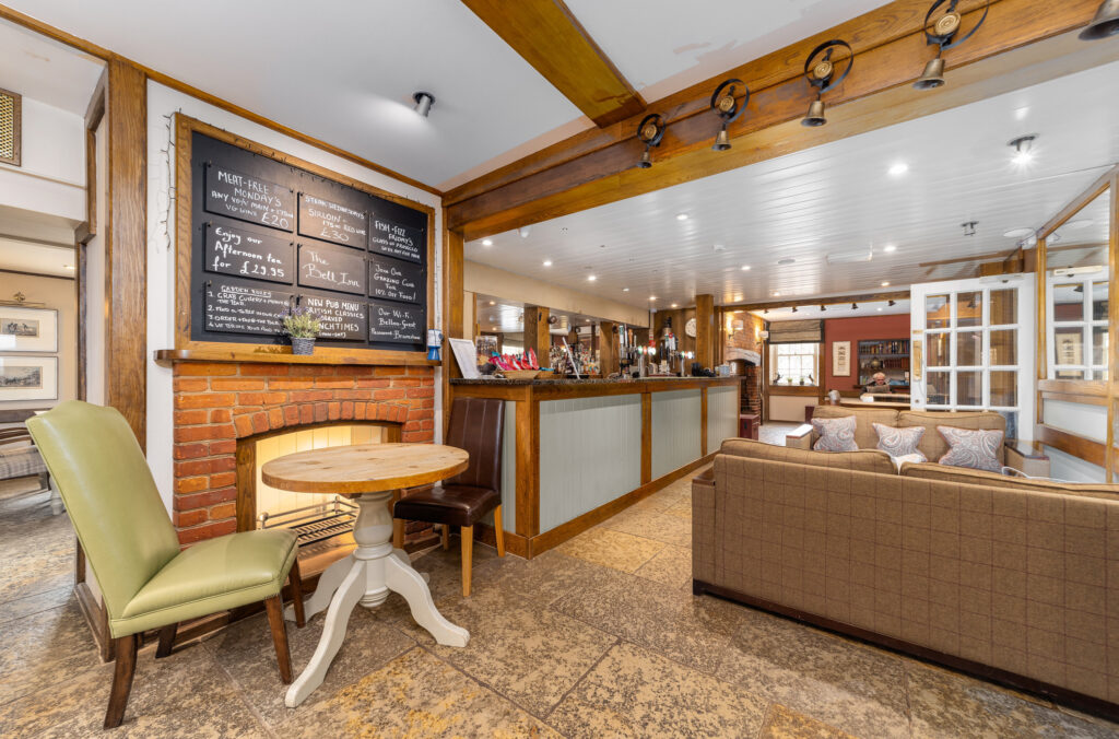 Indoor bar at The Bell Inn & Bramshaw Golf Club