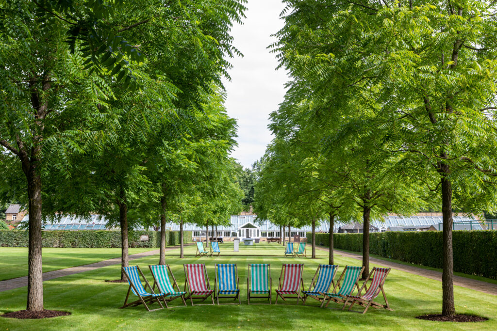 Outdoor seating area at The Grove