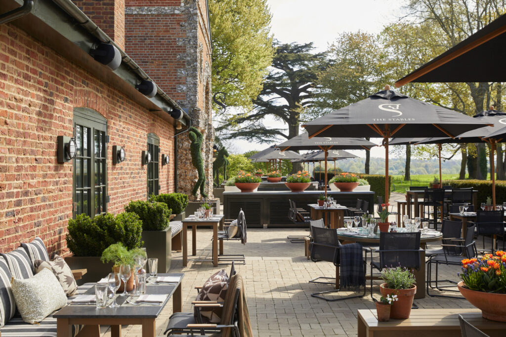 Outdoor dining at The Grove