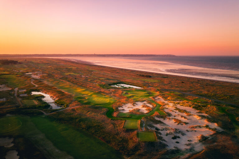 Aerial view of The Lodge at Prince's at sunset