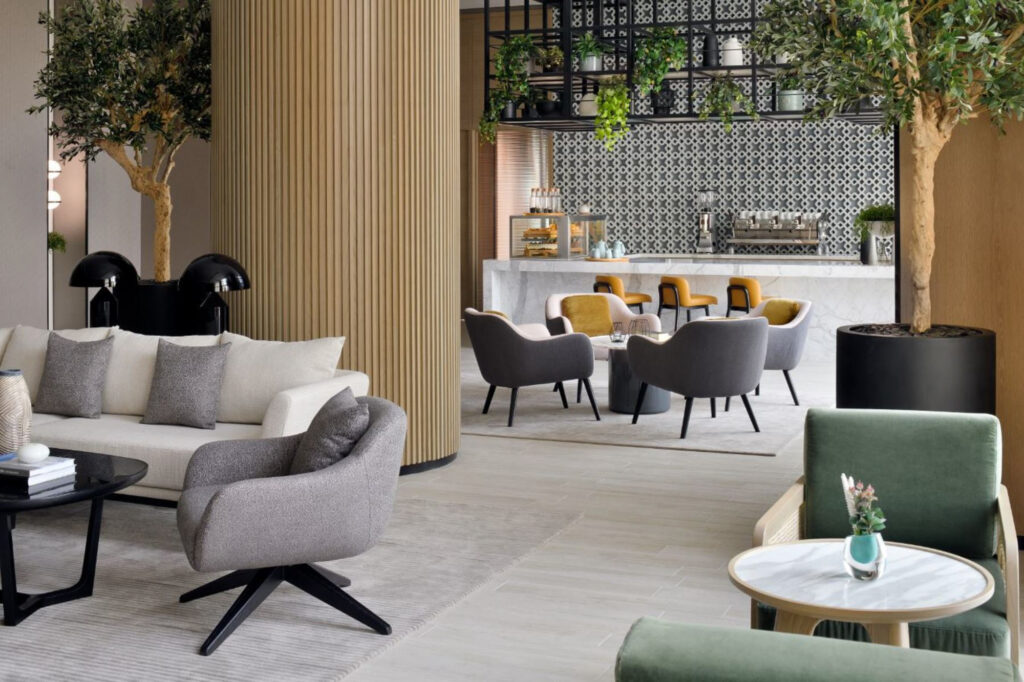 Indoor seating area at Vida Emirates Hills