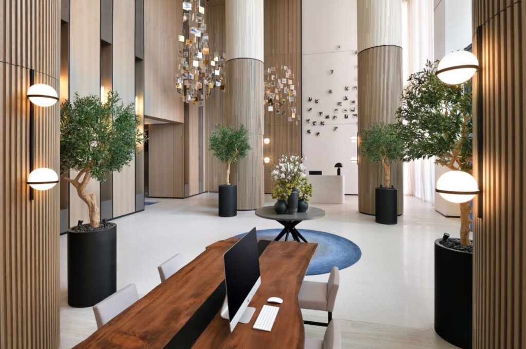 Reception area at Vida Emirates Hills