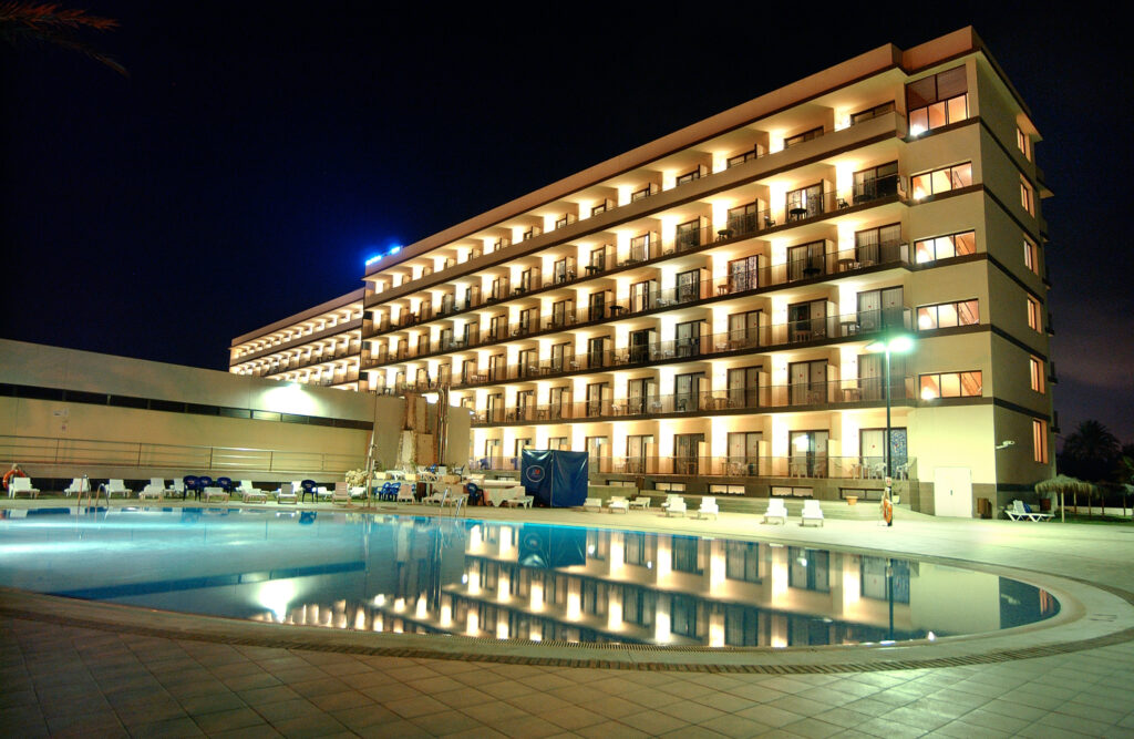 Exterior of Vik Gran Hotel Costa del Sol at night