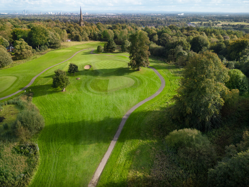 Aerial view of fairway at Worsley Park Golf Course