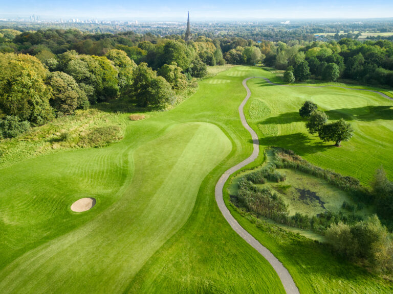 Aerial view of fairway at Worsley Park Golf Course