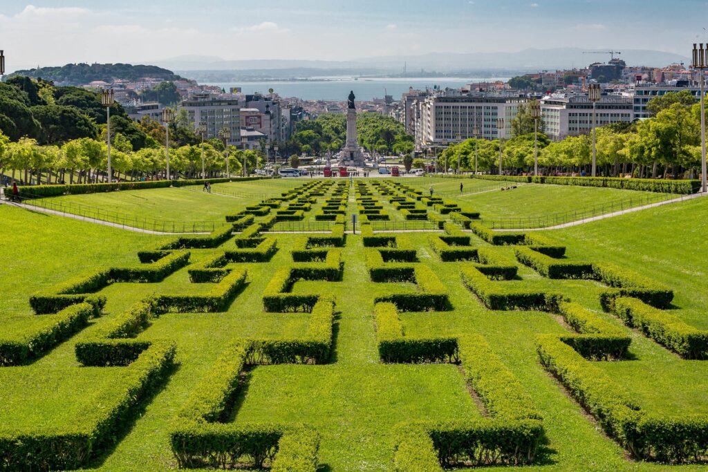 perspective view of garden festures in lisbon