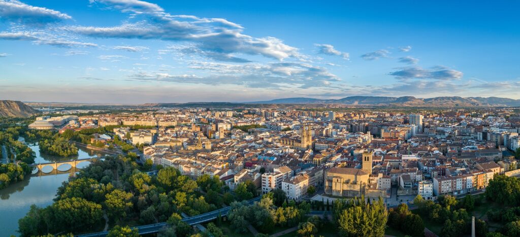 aerial view of logrono city in rioja