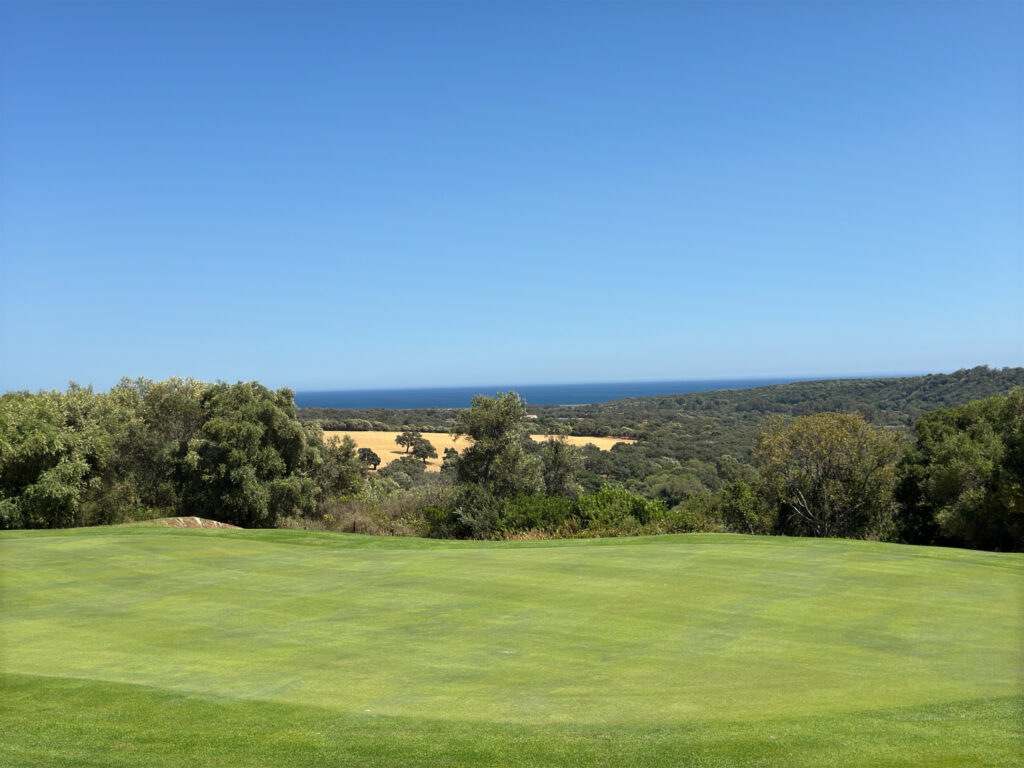 Green with trees around at San Roque Golf & Resort